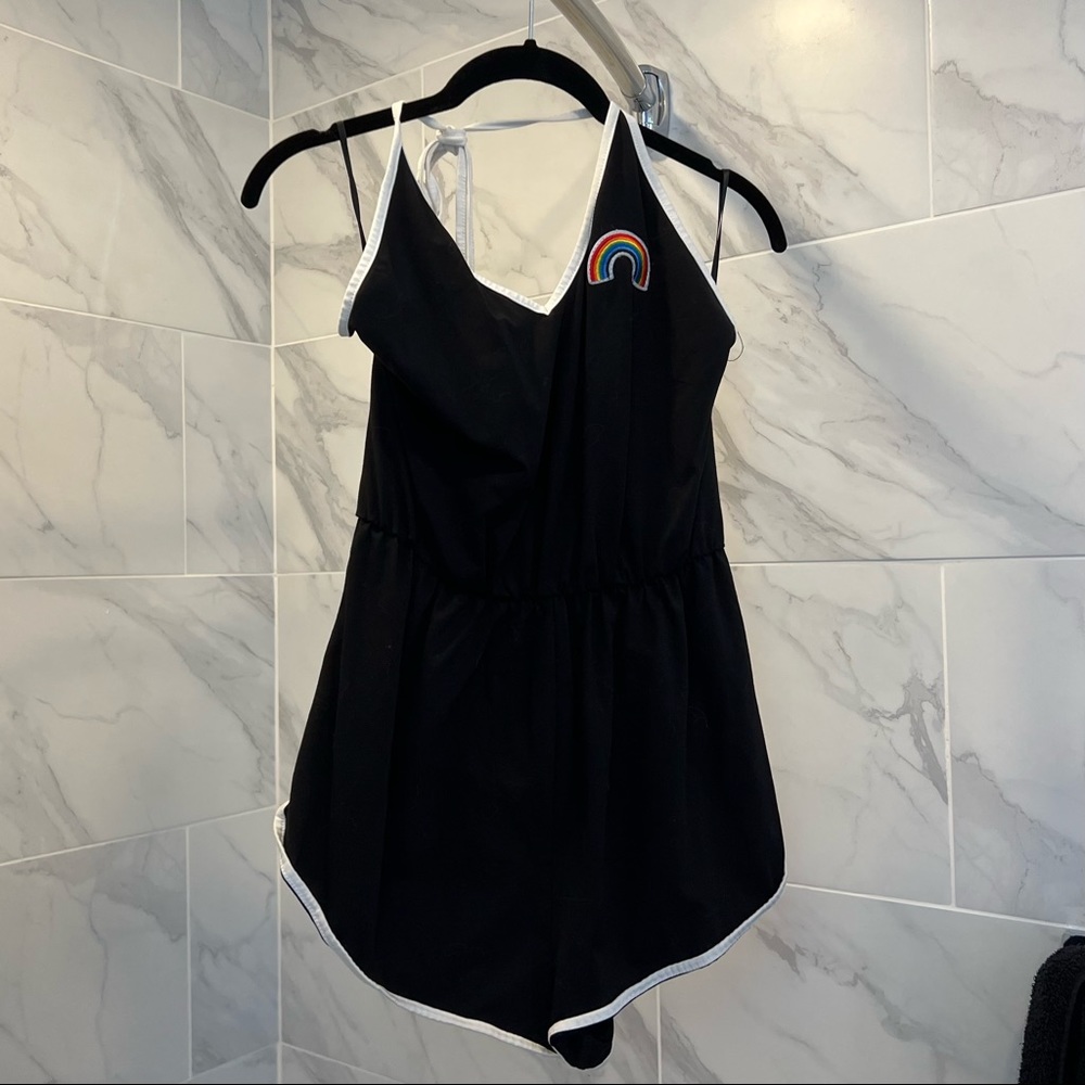 Black & White Rainbow Romper
